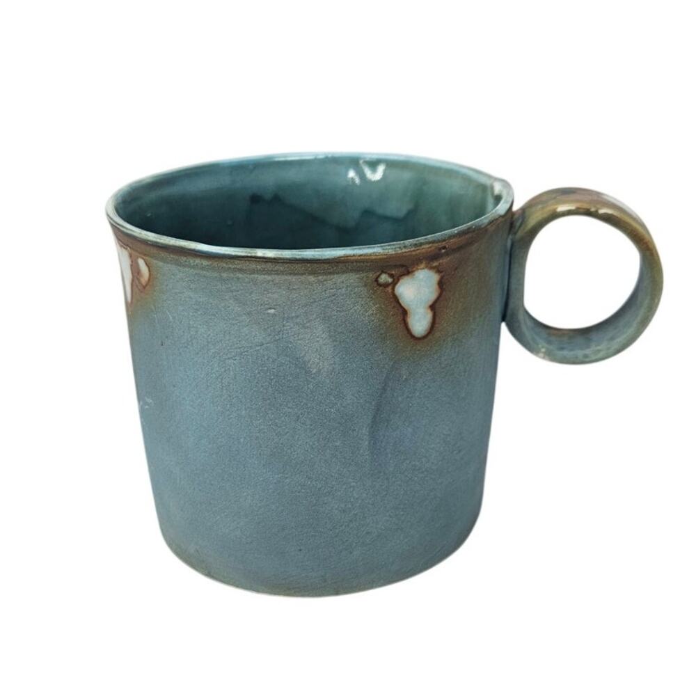 Oxum Handmade NYC Blue Coffee Tea Umbra Mug Studio Pottery Modern 8 Oz